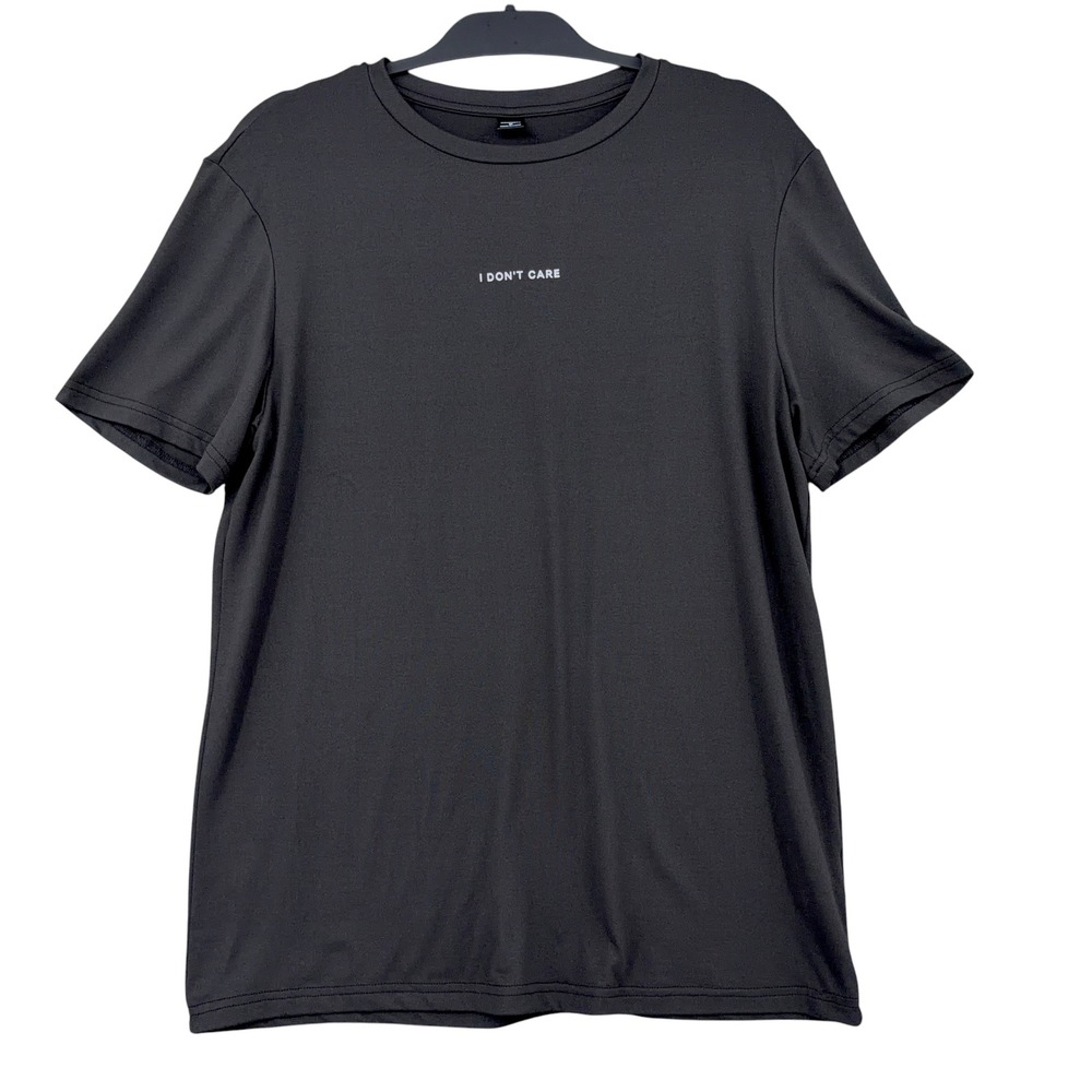 Manfinity I Don't Care Graphic‎ Tee Men M Polyester Elastane Black